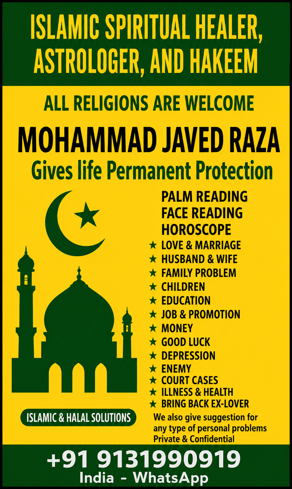 Mohammad Javed Raza Islamic Spiritual Healer flyer